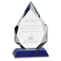 8" Crystal Diamond on a Blue Crystal Base