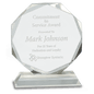 6" Crystal Octagon Facet on a Clear Crystal Base