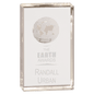 5" Crystal Rectangle with Etched Globe