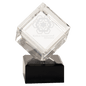 6" Crystal Cube on Black Crystal Base