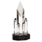 11" Crystal 5-Post Rising Diamonds on a Black Crystal Base