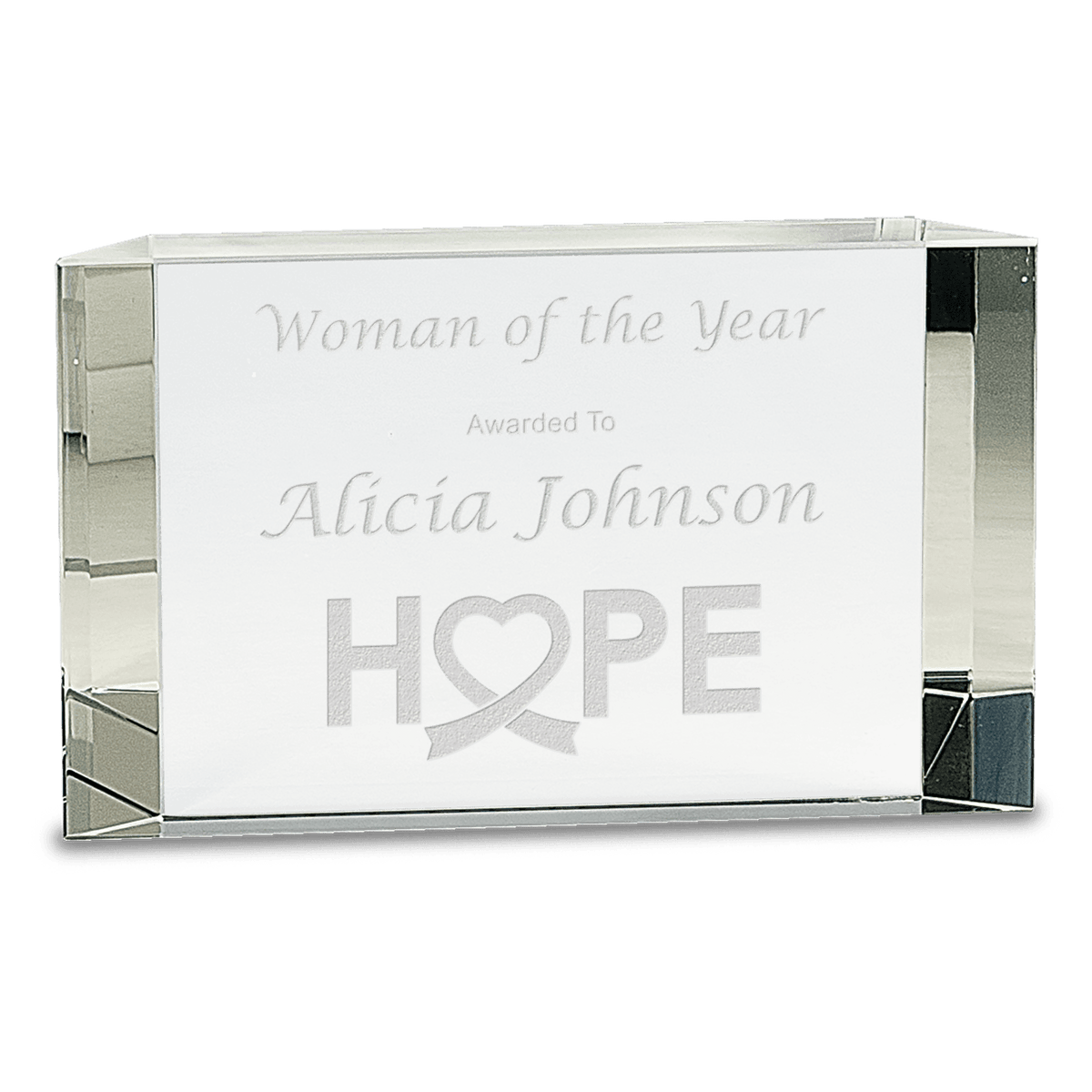 7" x 4 1/4" Crystal Facet Block Award