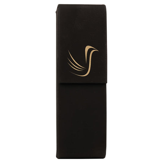 Black/Gold Leatherette Double Pen Case
