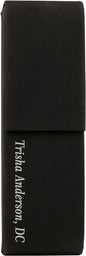 Black/Silver Leatherette Double Pen Case