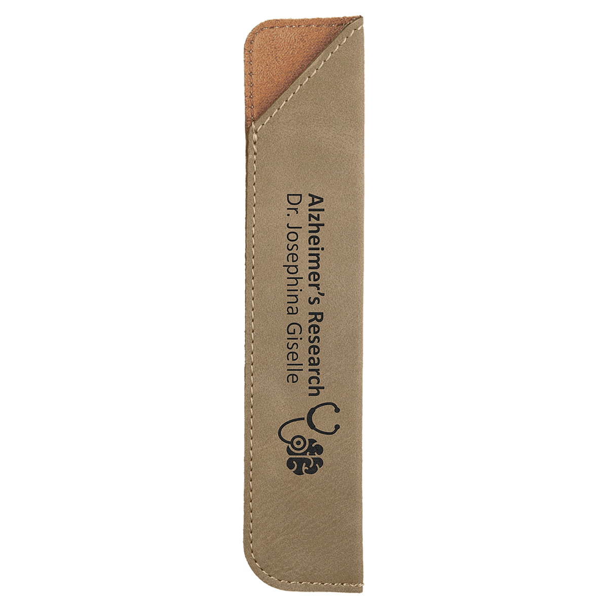 Light Brown Leatherette Pen Sleeve