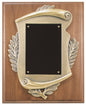8" x 10" Genuine Walnut Step Edge Plaque with Metal Scroll Frame & Plate
