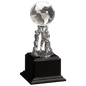 Crystal Globe on Silver Metal Teamwork Stand/Black Base