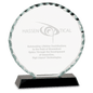 5" Round Facet Glass on a Black Crystal Base