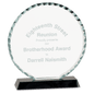 7 1/2" Round Facet Glass on a Black Crystal Base