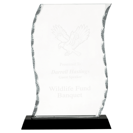 8 1/4" Scroll Facet Glass on a Black Crystal Base