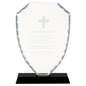 8 1/4" Shield Facet Glass on a Black Crystal Base