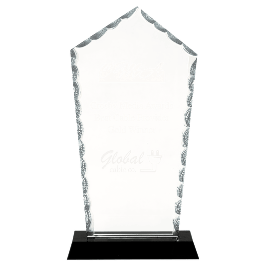 9 3/4" Diamond Facet Glass on a Black Crystal Base