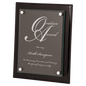 10 1/2" x 13" Black Piano Finish Floating Glass Plaque