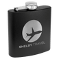 6 oz. Powder Coated Flask Black