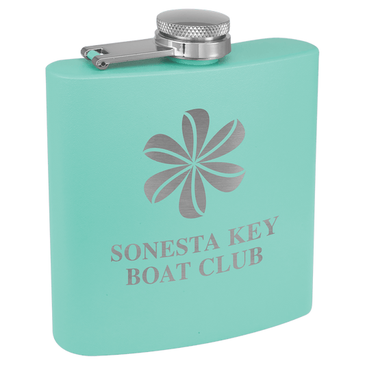 6 oz. Powder Coated Flask Teal