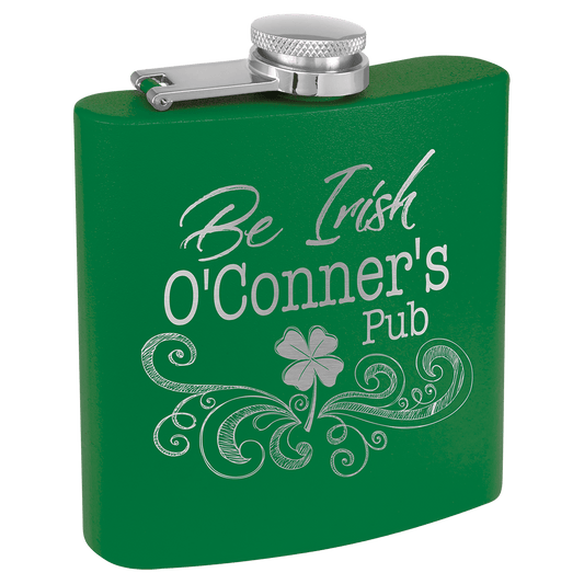 6 oz. Powder Coated Flask Green
