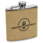 Light Brown Leatherette 6 oz. Flask