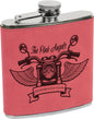 Pink Leatherette 6 oz. Flask
