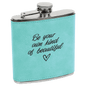 Teal Leatherette 6 oz. Flask