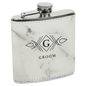 White Marble Leatherette 6 oz. Flask