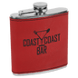Red Leatherette 6 oz. Flask