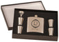 6 oz. Stainless Steel Flask Set in Black Box w/4 Shot Glasses & Funnel