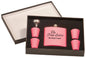 6 oz. Matte Pink Flask Set in Black Presentation Box w/4 Shot Glasses & Funnel