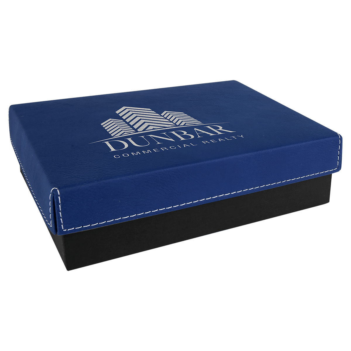 Blue/Silver Gift Box with Laserable Leatherette Lid