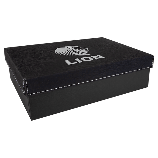 Black/Silver Box with Laserable Leatherette Lid