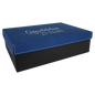 Blue/Silver Large Gift Box with Leatherette Wrapped Lid