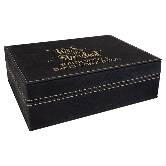 Black/Gold Laserable Leatherette Premium Gift Box