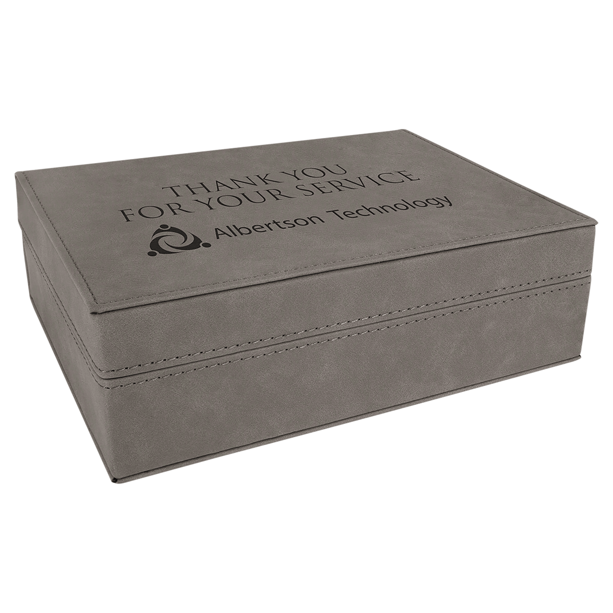 Gray Laserable Leatherette Premium Gift Box