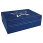 Blue/Silver Laserable Leatherette Premium Gift Box