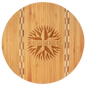11 3/4" Round Bamboo Cutting Board with Butcher Block Inlay