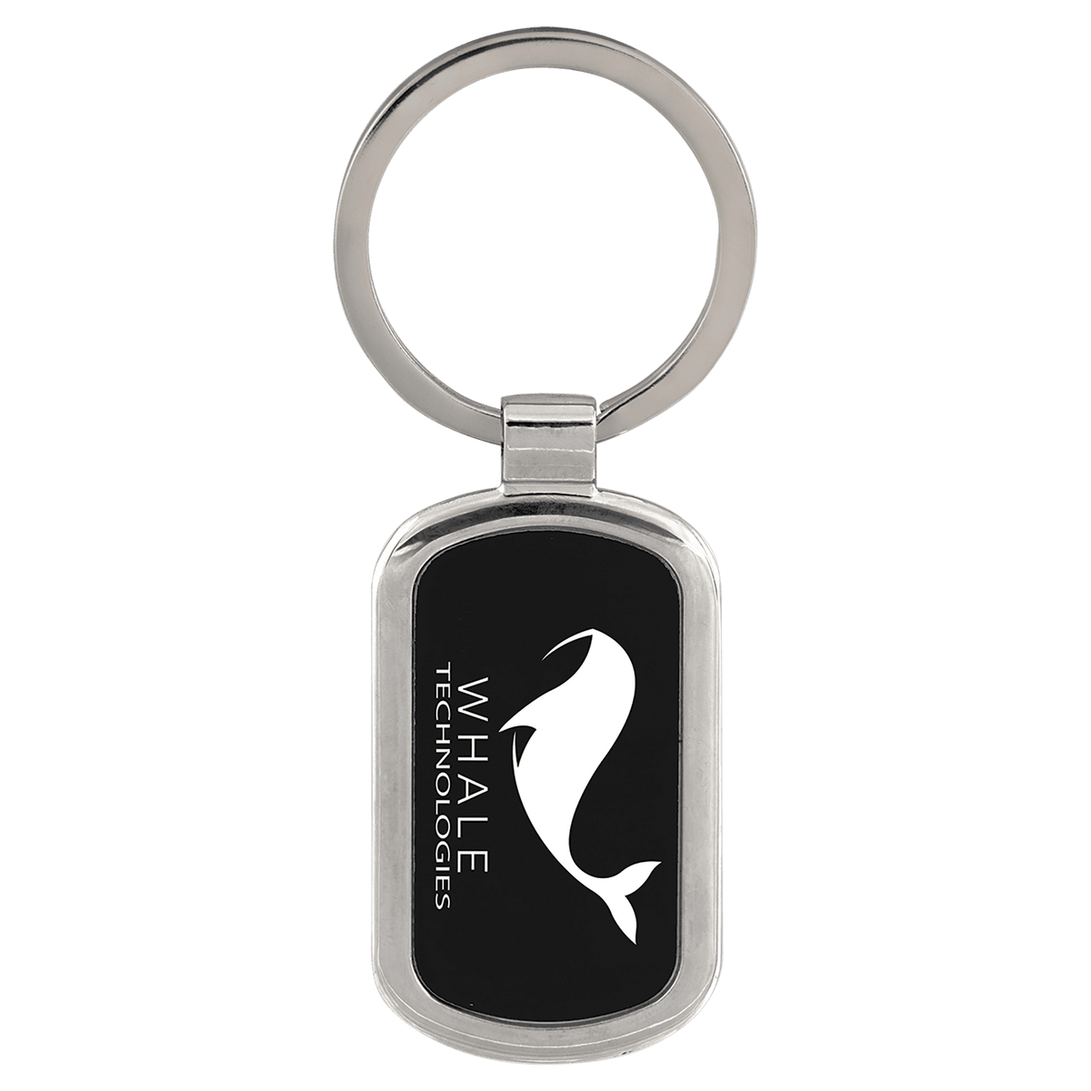 Black Rectangle Anodized Aluminum Keychain