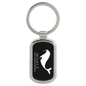 Black Rectangle Anodized Aluminum Keychain