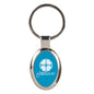 Blue Oval Anodized Aluminum Keychain