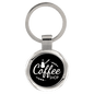 Black Round Anodized Aluminum Keychain