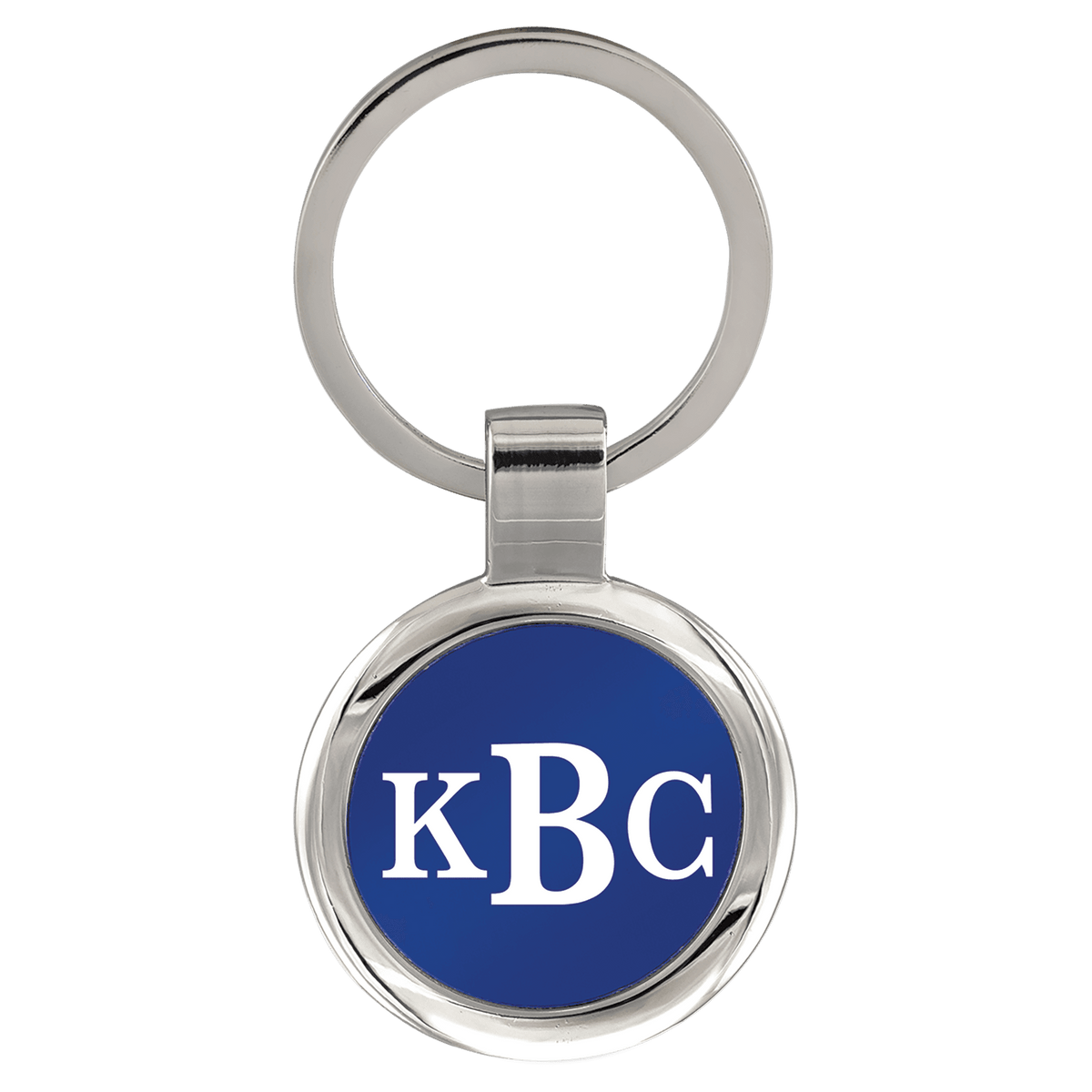 Blue Round Anodized Aluminum Keychain