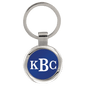 Blue Round Anodized Aluminum Keychain
