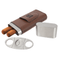 Football Leatherette Wrapped Stainless Steel Cigar Case with Cutter
