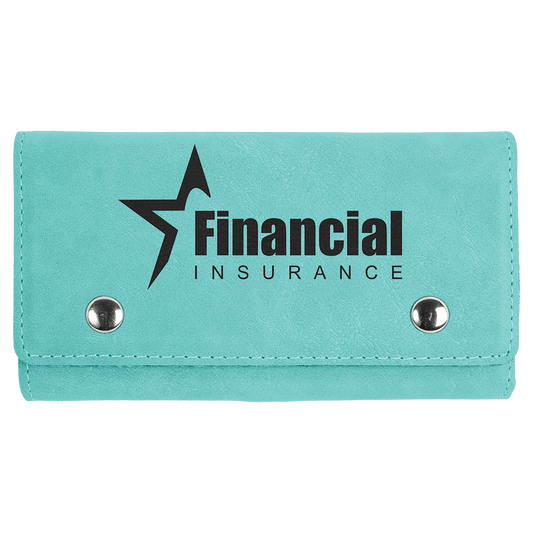 Teal Leatherette Card and Dice Set