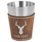 Rustic/Silver Leatherette Shot Glass
