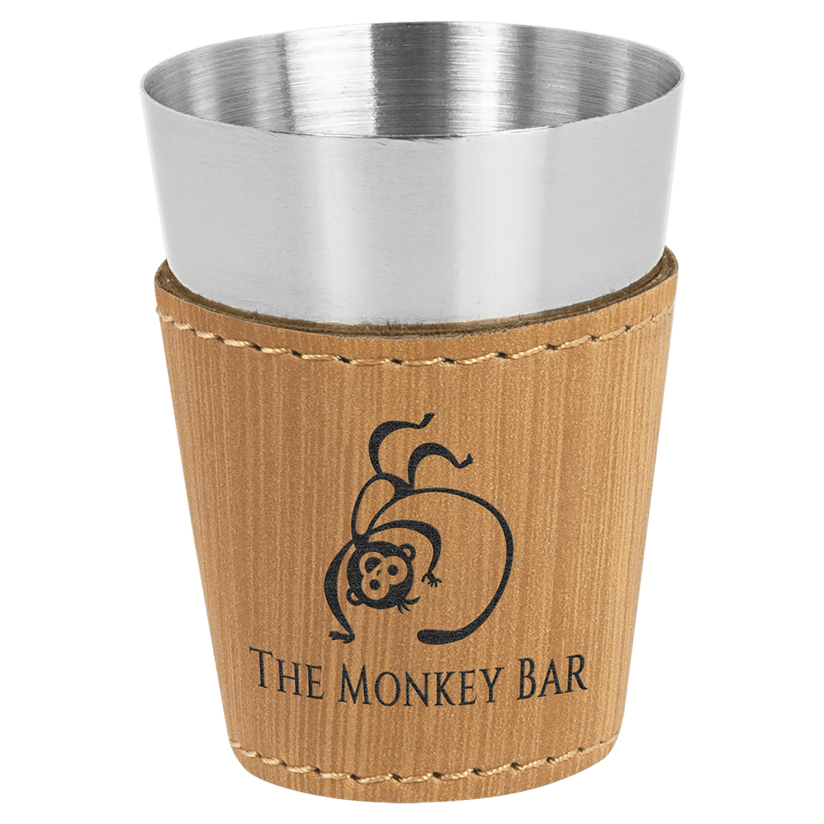 Bamboo 2 oz. Leatherette Wrapped Stainless Steel Shot Glass