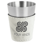 White Marble Leatherette Shot Glass