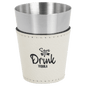 White Leatherette Shot Glass