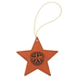 Rawhide Laserable Leatherette Star Ornament with Gold String
