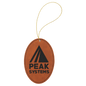 Rawhide  Laserable Leatherette Oval Ornament with Gold String