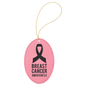 Pink  Laserable Leatherette Oval Ornament with Gold String