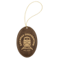 Rustic/Gold  Laserable Leatherette Oval Ornament with Gold String
